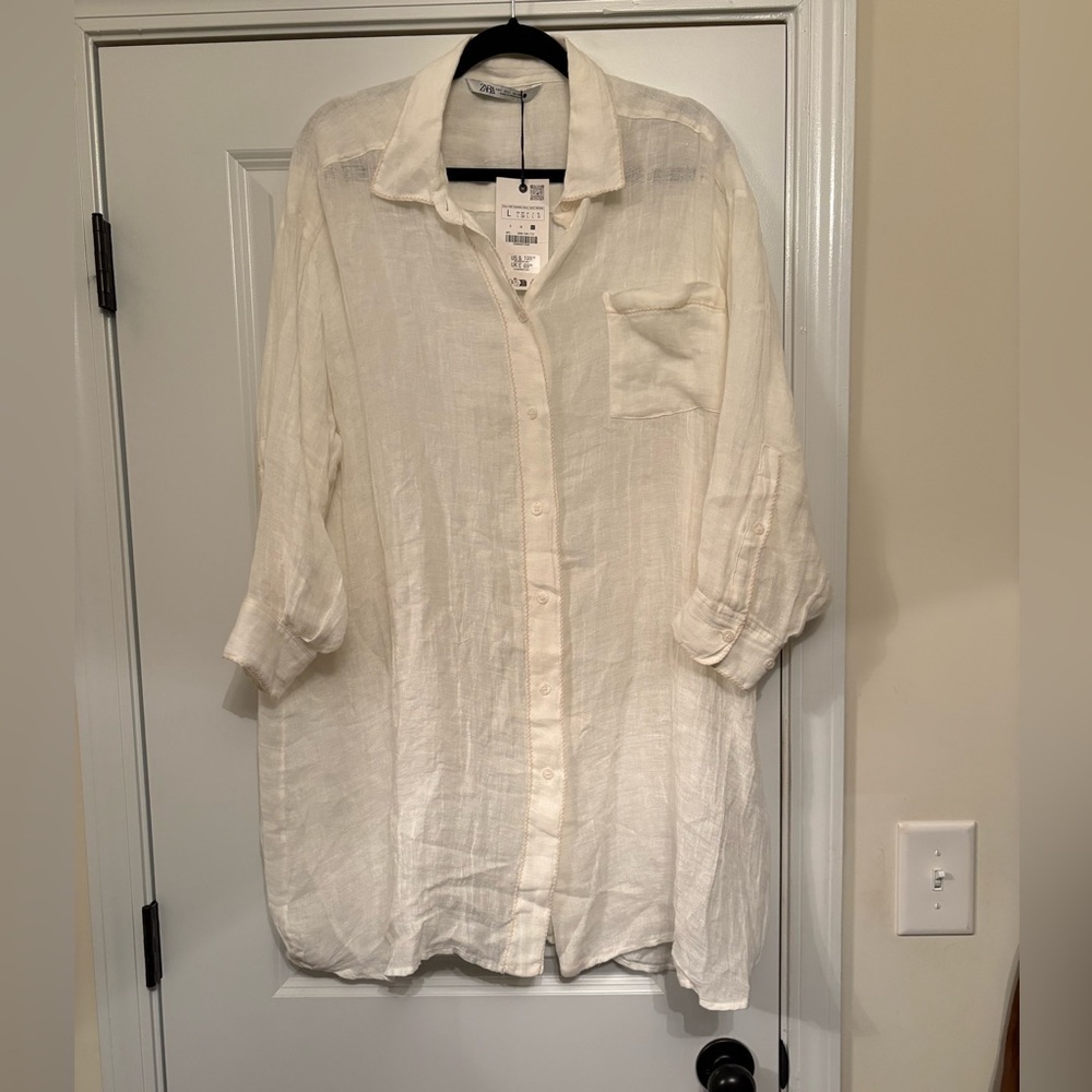 Zara Linen Shirt / Dress /Tunic
Sz Large